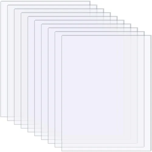 Paquete de 10 láminas acrílicas transparentes de 6 x 8 pulgadas, láminas de plexiglás de 0.04 pulgadas de grosor con películas protectoras en ambos