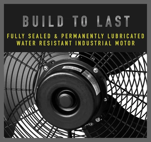 Vista 2 de iLiving - Ventilador de pared de velocidad variable de 14 pulgadas, para interiores y exteriores, resistente a la intemperie, de grado industrial