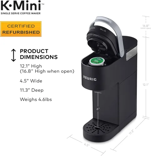 Vista 8 de Cafetera Keurig K-Mini, certificada reacondicionada, negra (Renovada)