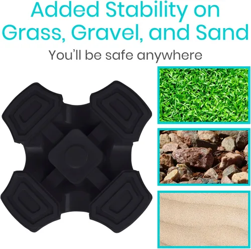 Vista 5 de Vive Punta de Bastón - Base Cuádruple Autoportante de Repuesto para la Mayoría de Bastones para Caminar, Bastones para Caminar, Bastones Plegables