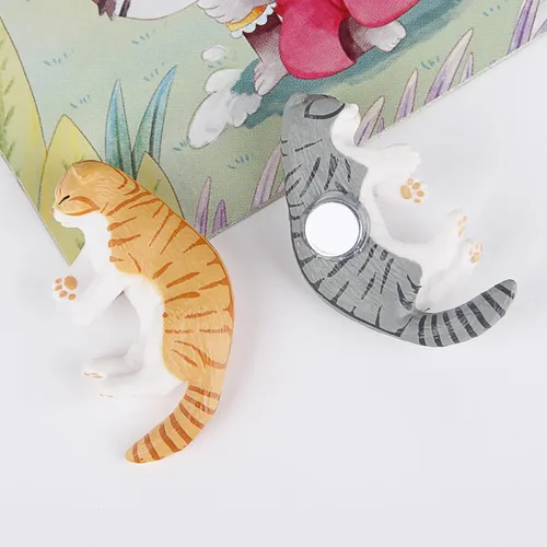 Vista 5 de Lindos imanes de nevera, 4 piezas de imanes decorativos para nevera, divertidos imanes de gato, lindos imanes para nevera, kawaii imanes