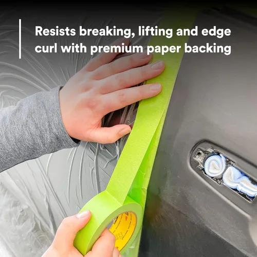 Vista 4 de 3M Scotch Cinta de enmascarar de alto rendimiento 233+, 46338, 1.417 pulgadas x 21.65 pulgadas, 1 rollo, flexible, resistente a la humedad, verde, a