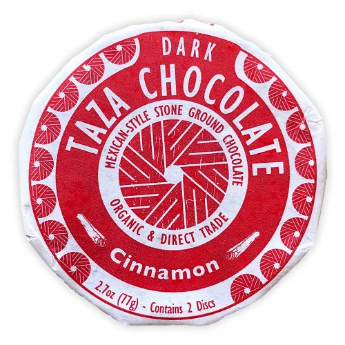 Vista 2 de Taza Chocolate Orgánico Mexicano Disco 50% Chocolate Negro, Canela, 2.7 onzas (12 unidades), Vegano