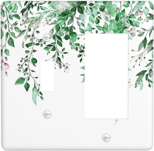 Vista 154 de Cubierta decorativa para interruptor, placa de interruptor de luz de 2 bandas, 1 placa de interruptor de luz dúplex de palanca, placas de pared GFCI