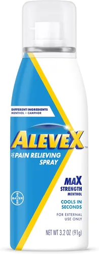 AleveX Spray para aliviar el dolor, acción rápida y secado rápido para alivio dirigido del dolor, spray de 3.2 oz