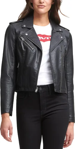 Levi's Chaqueta de moto clásica de piel sintética para mujer (talla regular y grande)