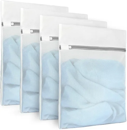 Vista 12 de Muchfun 3 bolsas duraderas de malla fina para lavandería, para prendas delicadas, 12 x 16 pulgadas (3 medianas)