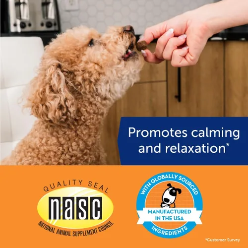 Vista 3 de ThunderBites Masticables calmantes para perros, tiamina, L-triptófano, melatonina y jengibre, pueden ayudar a aliviar el estrés de separación