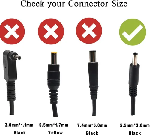 Vista 2 de Cargador adaptador de CA para Samsung Notebook 7 Spin NP740U5M-X01US, NP740U5M-X02US. por Galaxy Bang USA