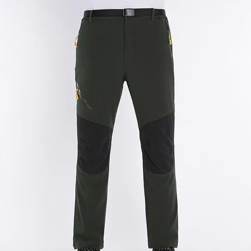 Vista 2 de Yuzhih Hiking Pants with Belt for Men Solid Color Assault Pants Slim Fit Patchwork Pants Outdoor Breathable Cargo Pants