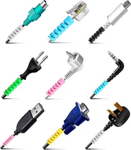 Vista 2 de 120 protectores de cables de carga, protector de cable de mouse, organizador de gestión de cables flexible de silicona, protector de cable