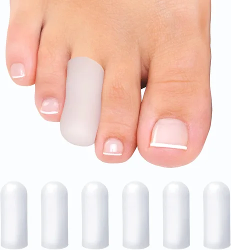 Vista 14 de Capuchones de gel suaves para dedos con aceite de coco curativo - 6 protectores pequeños reutilizables para uñas encarnadas o faltantes, durezas