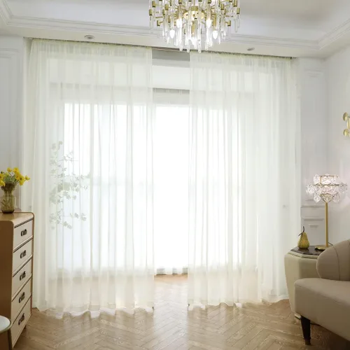 Cortinas traslúcidas color beige para ventanas de 45 pulgadas de largo, 42 pulgadas de ancho, juego de 2 paneles de cortinas semitransparentes,