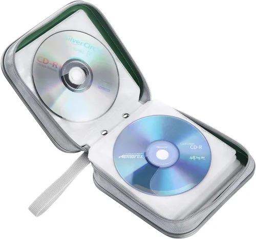 Vista 41 de Funda para CD, capacidad para 40 unidades, para CD/DVD, cartera, de plástico duro, DVD, para coche, hogar, oficina, viajes (negro)