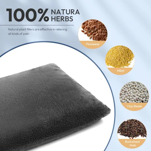 Vista 2 de Almohadilla térmica para microondas, 6.5 x 12 pulgadas, almohadillas térmicas para microondas para cuello y hombros, almohada de calor húmedo