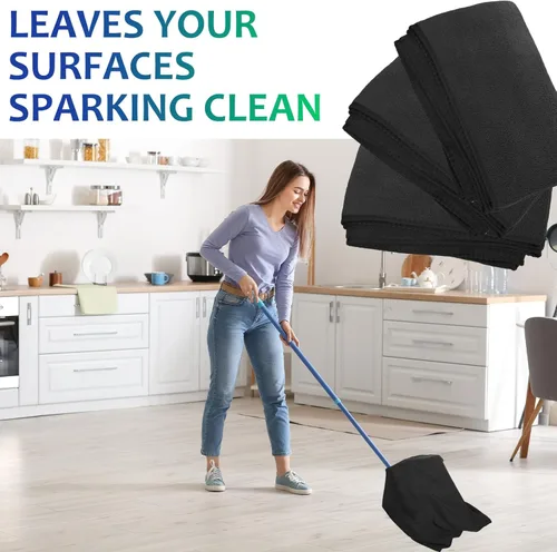 Vista 3 de Newwiee 3 paños de limpieza de microfibra extra grandes de 30 x 20 pulgadas, lavables y reutilizables, sin manchas, sin pelusas, para limpiar