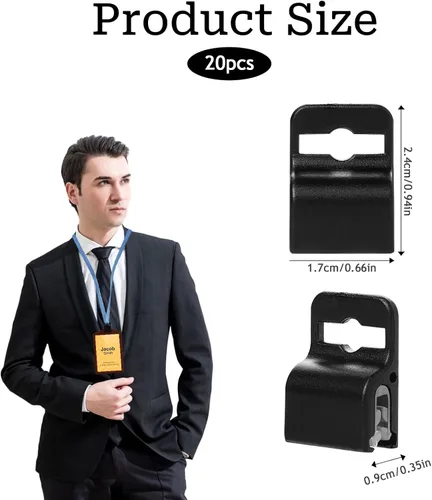 Vista 7 de 20 abrazaderas negras para tarjetas de identificación de plástico para tarjetas de identificación de grosor estándar, tarjeta inteligente, CAC, chip