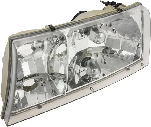 Vista 466 de TRQ Juego de Conjunto de Ensamble de Faros de 2 Piezas de Desempeño Halógeno con Marco Cromado Conductor y Lado del Pasajero Compatible con Mercedes