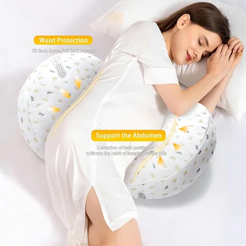 Vista 3 de Pregnancy Pillows for Sleeping, Maternity, Pregnancy Body Pillow Support for Back, HIPS, Belly, Legs of Pregnant Women, Detachable and Washable