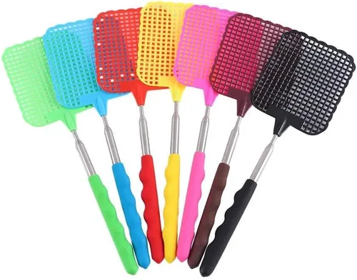 Vista 3 de Matamoscas extensible telescópico de plástico matamoscas matamoscas manual matamoscas de plástico resistente para interiores y exteriores (negro)