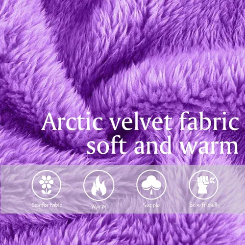 Vista 4 de Inner Wish Womens Plush Fleece Robe, Cozy Warm Bathrobe Fuzzy Female Spa Robe With Pockets