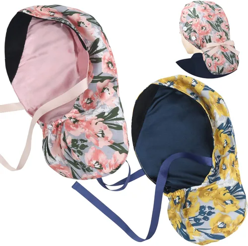 Vista 12 de ABAMERICA Scrub Caps for Women Surgical Caps Nurse Hat Functional Ponytail Holder for Long Hair Single or Satin-Lined