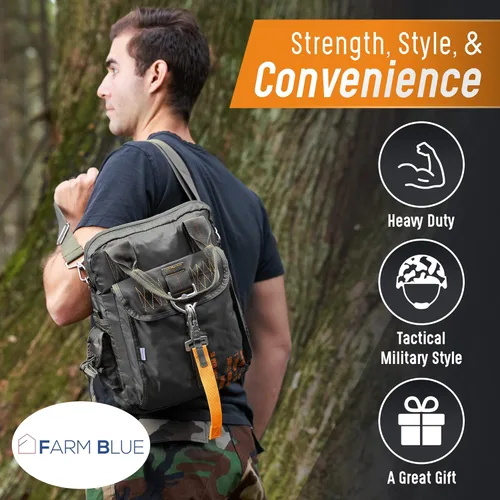 Vista 2 de Farm Blue Bolsa táctica de vuelo Bolsa para casco de piloto de paracaídas Estilo militar