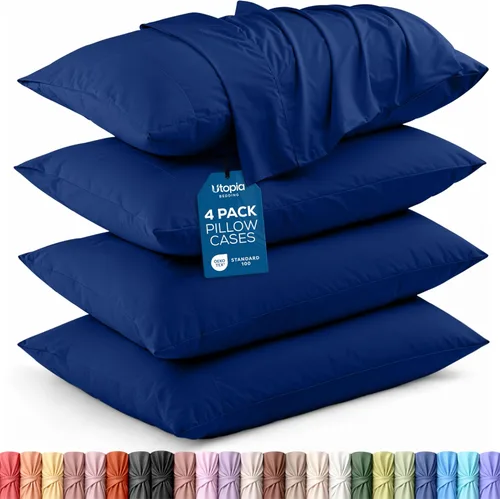 Vista 17 de Utopia Bedding - Juego de 4 fundas de almohada tamaño estándar, con cierre de sobre, tela de microfibra cepillada suave, resistentes al encogimiento