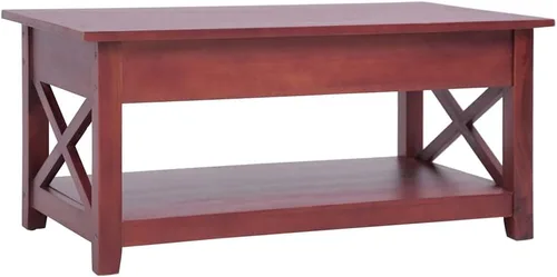 Vista 4 de Coffee Table Brown 39.4x21.7 x18.1 Solid Mahogany Wood Living Room Center Table End Tables Living Tables Mesa De Centro para Sala for Dining Room