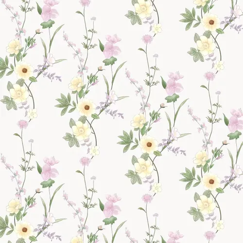 LiveGallery Papel tapiz de flores amarillas, papel tapiz de hojas verdes, papel tapiz extraíble para dormitorio, cuarto de bebé, sala de estar, TV,