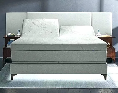 Vista 4 de Top Split Cal-King - Sábana bajera ajustable para dormir con número de camas, 100% algodón egipcio de 1000 hilos, sábana bajera media dividida