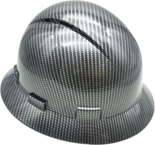Vista 9 de Zeluga Casco duro de ala completa HDPE, casco de seguridad de construcción con orificios ventilados, suspensión de trinquete ajustable de 6 puntos