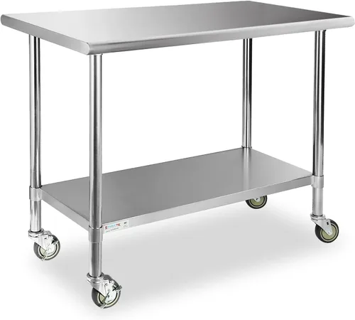 Vista 12 de STABLEINK NSF - Mesa de preparación de acero inoxidable de 30 x 24 pulgadas, mesa de trabajo y preparación de metal con protector contra