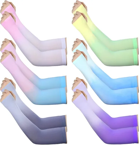 Vista 10 de JenPen 6 pares de mangas de brazo de protección solar UV para cubrir los brazos para mujeres, mangas de compresión para hombres
