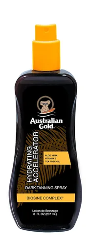 Australian Gold Gel en aerosol acelerador de bronceado oscuro, 8 onzas | Hidrata e hidrata la piel | Nuevo embalaje con la misma gran fórmula
