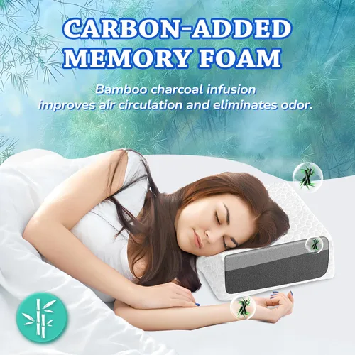 Vista 5 de HARBOREST Almohada de cubo de enfriamiento, almohada para dormir de lado para dolor de cuello y hombros, almohada de espuma viscoelástica Cube Pro