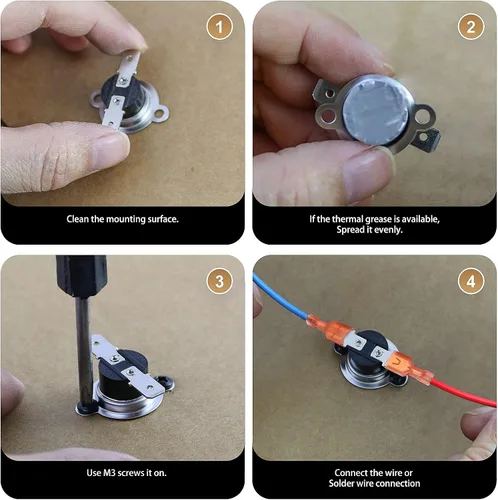 Vista 5 de UL KSD301 Termostato de control térmico de temperatura, interruptor de 30°C/86°F encendido y 20°C/68°F apagado normalmente abierto N.O, cierre al