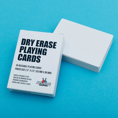 Vista 5 de Tarjetas de juego en blanco de borrado en seco tamaño de póquer 25 x 35 pulgadas 45 tarjetas reutilizables en blanco con caja tarjetas flash