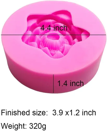 Vista 4 de Molde de jabón de silicona en forma de flor de loto 3D, molde de cera para hacer velas, molde de resina epoxi DIY