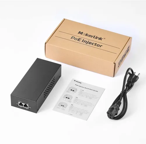Vista 8 de MokerLink Inyector Gigabit PoE, 802.3af/at/bt 90W, Ethernet 10/100/1000Mbps, Plug & Play, adaptador no PoE a PoE, distancia de hasta 328.1 ft