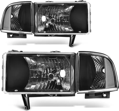 Vista 9 de AUTOSAVER88 Conjunto de faro DRL Compatible con Dodge Ram 1500 1994-01/1994 1995 1996 1997 1998 1999 2000 2001 2002 Dodge Ram 2500 3500 (con DRL)