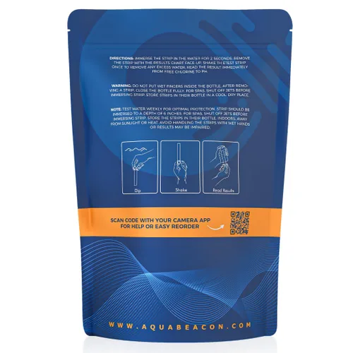 Vista 4 de Tiras de prueba de piscina – Tiras de prueba de 7 vías para spa y bañera de hidromasaje – 150 tiras de prueba de piscina premium – Tiras de prueba