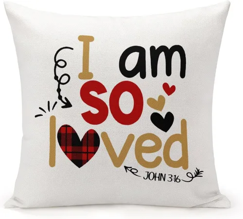 Vista 18 de XOXO Hugs and Kisses Square Accent Decorative Pillow Cover for Sofa Couch Chair Office Decor 16"x16",Romantic Valentine Pillow Cases for for Men