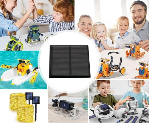 Vista 5 de 10 mini paneles solares para energía solar, kit de mini panel solar de 5.5 V 80 mA, juguete eléctrico, células fotovoltaicas, cargador de células