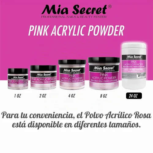Vista 3 de Mia Secret Polvo acrílico rosa 1.5 lbs - Hecho en Estados Unidos