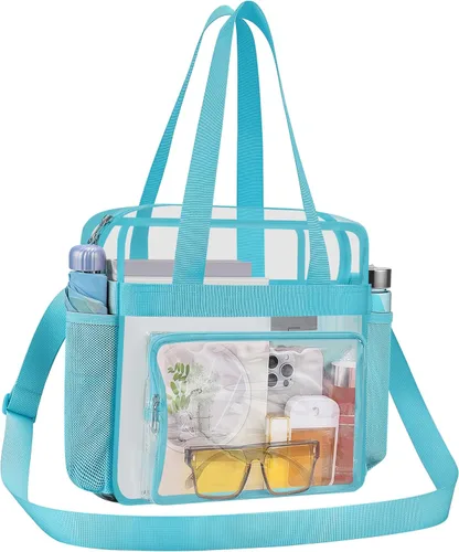 USPECLARE Clear Bag for Stadium Events, 12x6x12 Transparent Stadium Messenger Bag for Concerts, Work, Sports Games, Gym