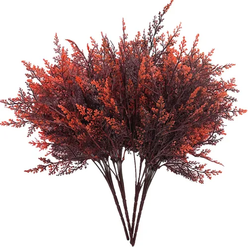 Vista 25 de CATTREE Arbustos artificiales, plantas de plástico, hierba de bambú, arbustos verdes falsos, hojas verdes, bodas, interiores, exteriores, hogar