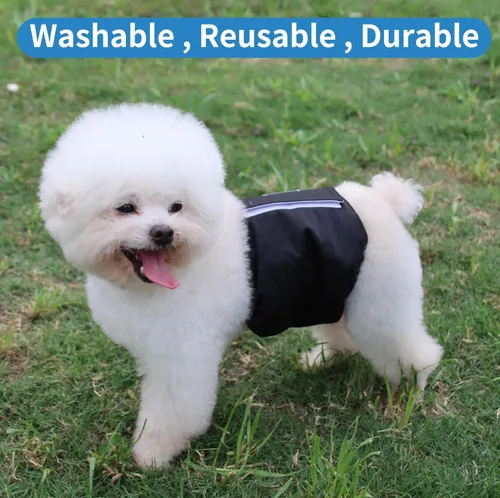 Pañales lavables para perros machos, bandas para el vientre para perros pequeños, paquete de 5 pañales reutilizables súper absorbentes para