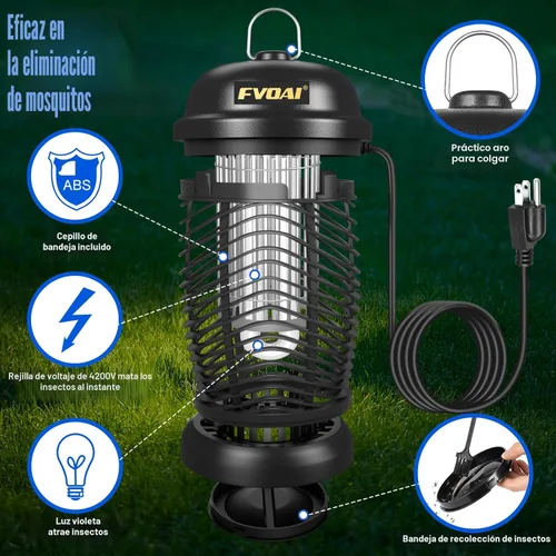 Vista 4 de Exterminador de insectos Fvoai, mosquitero electrónico para exteriores e interiores, trampa que atrae plagas, para patio