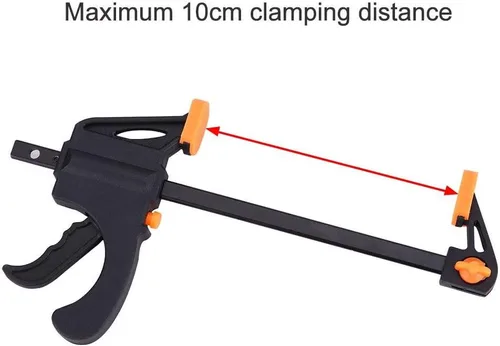 Vista 8 de 4 abrazaderas de barra en forma de F, abrazaderas de barra F de 4 pulgadas, agarre de clip, liberación rápida de trinquete para carpintería, kit